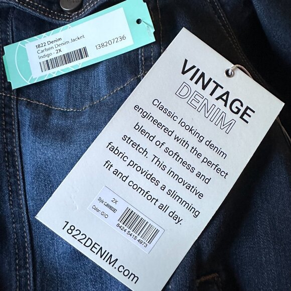 NWT - 1822 Carlsen Indigo Denim Jacket Stitch Fix - Picture 9 of 11